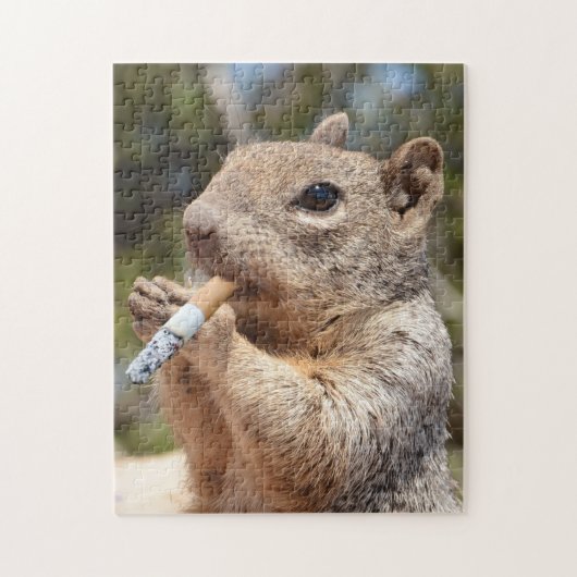Puffy the Squirrel Cigarette Smoking Smoker Funny Puzzle (Vertikal)