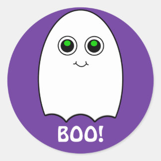 Puffy Toon Ghost Boo Halloween Sticker