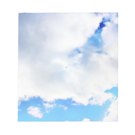Puffy White Clouds and Blue Sky Notizblock (Vorderseite)