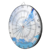 Puffy White Clouds und Blue Sky Dartscheibe (Vorderseite rechts)