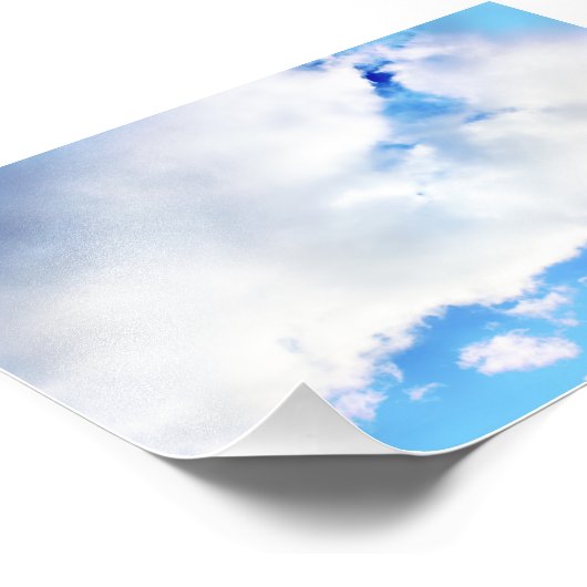 Puffy White Clouds und Blue Sky Fotodruck (Ecke)