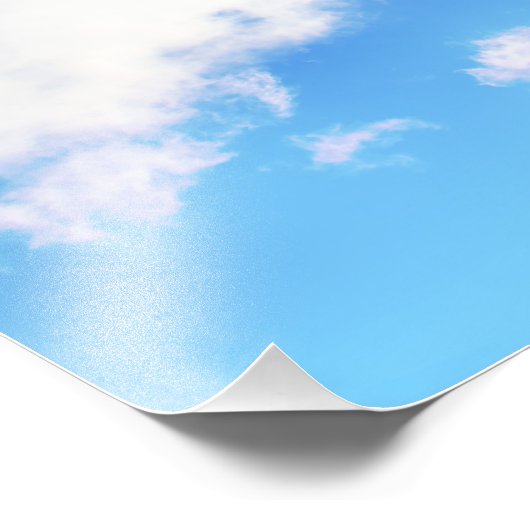 Puffy White Clouds und Blue Sky Fotodruck (Ecke)