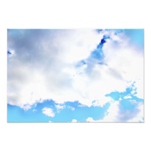 Puffy White Clouds und Blue Sky Fotodruck