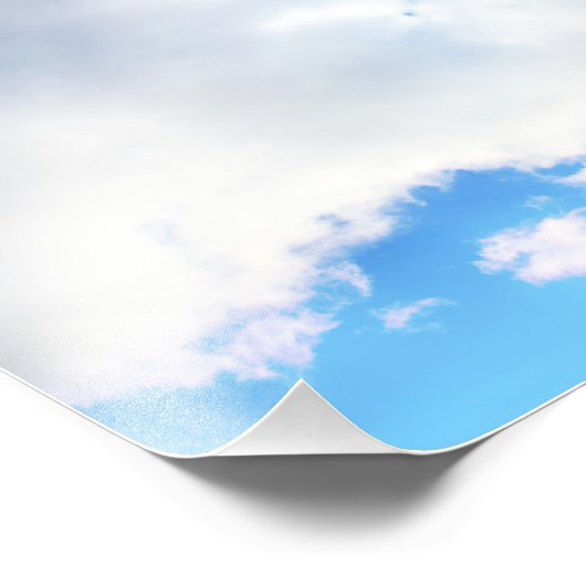 Puffy White Clouds und Blue Sky Fotodruck (Ecke)