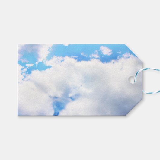 Puffy White Clouds und Blue Sky Geschenkanhänger (Vorderseite (Horizontal))