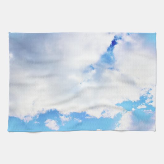 Puffy White Clouds und Blue Sky Küchentuch (Horizontal)
