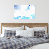 Puffy White Clouds und Blue Sky Leinwanddruck (Insitu (Schlafzimmer))