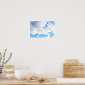 Puffy White Clouds und Blue Sky Poster (Küche)