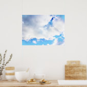 Puffy White Clouds und Blue Sky Poster (Küche)