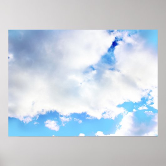 Puffy White Clouds und Blue Sky Poster (Vorne)