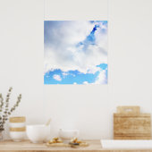 Puffy White Clouds und Blue Sky Poster (Küche)