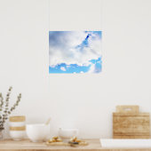 Puffy White Clouds und Blue Sky Poster (Küche)