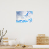 Puffy White Clouds und Blue Sky Poster (Küche)