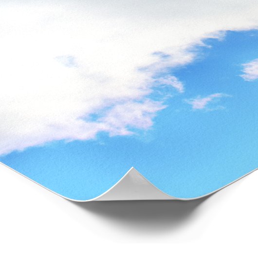 Puffy White Clouds und Blue Sky Poster (Ecke)