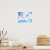 Puffy White Clouds und Blue Sky Poster (Küche)