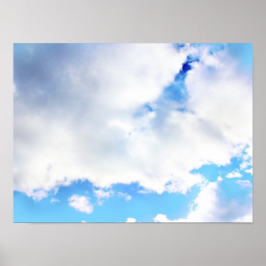 Puffy White Clouds und Blue Sky Poster (Vorne)