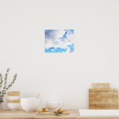 Puffy White Clouds und Blue Sky Poster (Küche)