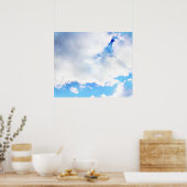 Puffy White Clouds und Blue Sky Poster (Küche)