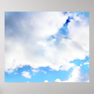Puffy White Clouds und Blue Sky Poster