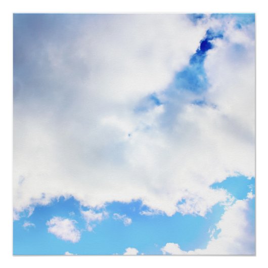 Puffy White Clouds und Blue Sky Poster (Vorderseite)