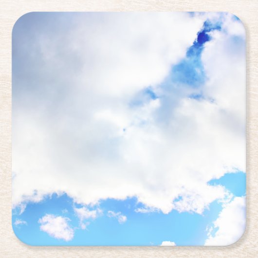 Puffy White Clouds und Blue Sky Rechteckiger Pappuntersetzer (Vorderseite)