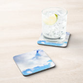 Puffy White Clouds und Blue Sky Untersetzer (Rechte Seite)