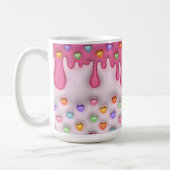 Puffy Zuckerguss Cake mit Herz-Tasse Kaffeetasse (Links)
