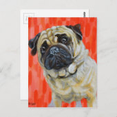 Pug 0range postkarte (Vorne/Hinten)