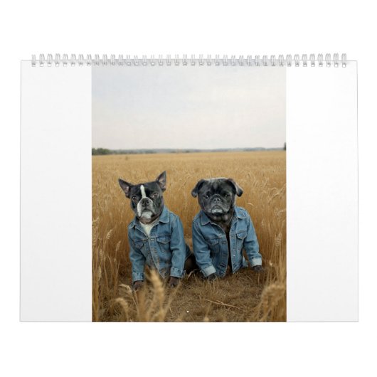 pug and Boston terrier calendar Kalender (Titelbild)