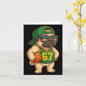Pug Basketball Dog 67 Gen Alpha Slang Srts Men Boy Karte (Gelbe Blume)