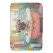 Pug Bath Time Cute Bathroom Decor Badematte (Vorderseite Vertikal)
