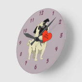 Pug be my Valentine Runde Wanduhr (Winkel)