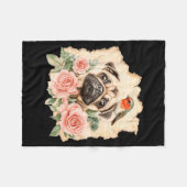 Pug bird cute dog funny pug  fleecedecke (Vorderseite (Horizontal))