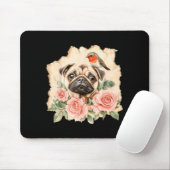 Pug bird cute dog funny pug  mousepad (Mit Mouse)