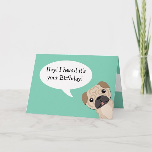 Pug Birthday Card Karte (Vorderseite)