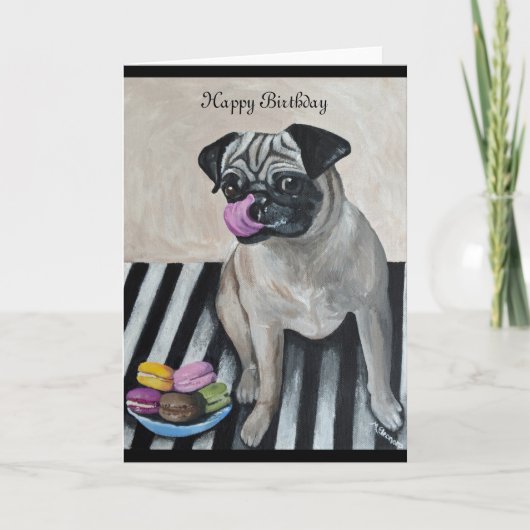 Pug Birthday Card Karte (Vorderseite)