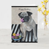 Pug Birthday Card Karte (Gelbe Blume)