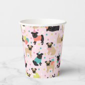Pug Birthday Party Celebration Pappbecher (Rückseite)