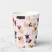 Pug Birthday Party Celebration Pappbecher (Links)