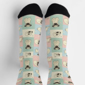 Pug Cartoon Pattern Socken (Oben)