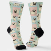 Pug Cartoon Pattern Socken (Gewinkelt)