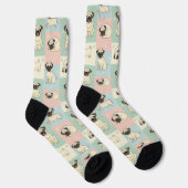 Pug Cartoon Pattern Socken (Rechts)
