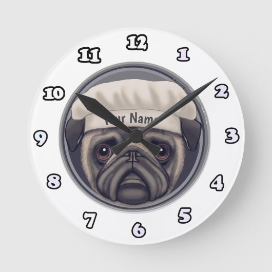 Pug Chef Uhr (Vorderseite)
