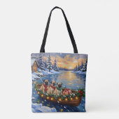 Pug Christmas Boat Holiday Tasche (Rückseite)