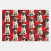 Pug Christmas Dog Red Buffalo Plaid Geschenkpapier Set (Vorderseite 2)