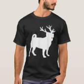 Pug Christmas Nosed Reindeer Pug Santa Dog Lover T-Shirt (Vorderseite)