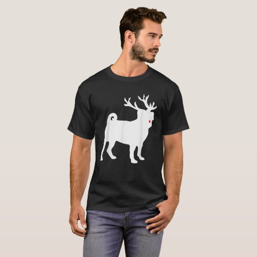 Pug Christmas Nosed Reindeer Pug Santa Dog Lover T-Shirt (Vorne ganz)