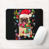 Pug Christmas Tree Lights Santa Dog Xmas Boys Pugm Mousepad (Mit Mouse)