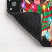 Pug Christmas Tree Lights Santa Dog Xmas Boys Pugm Mousepad (Ecke)