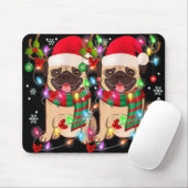 Pug Christmas Tree Lights Santa Dog Xmas Boys Pugm Mousepad (Mit Mouse)